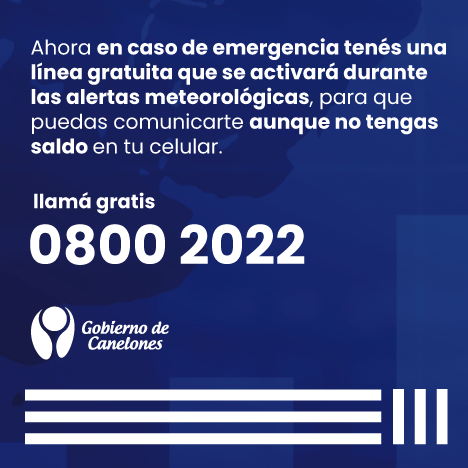Linea gratuita alerta meteorológica Gobierno de Canelones